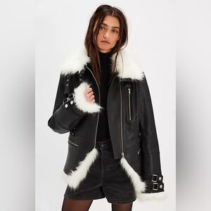 Free people we the free overdrive leather moto jacket